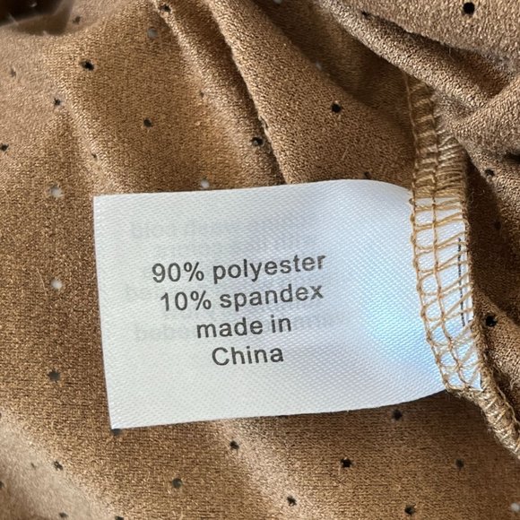 Lane Bryant Brown Microsuede Top Plus Size 22/24 Short Sleeve Split Neck Stretch - Picture 8 of 10